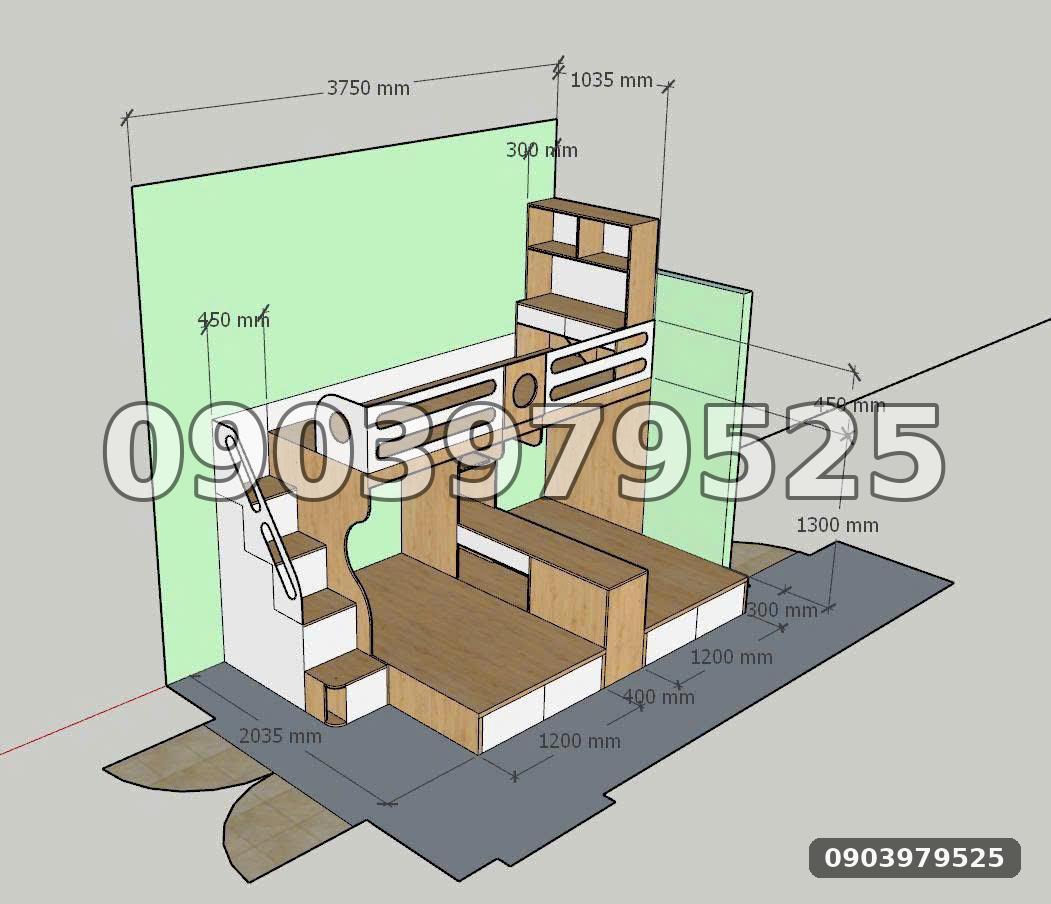 Giường tầng đa năng GT047